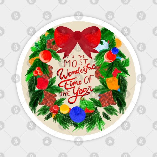 Christmas wreath Magnet by Miruna Mares